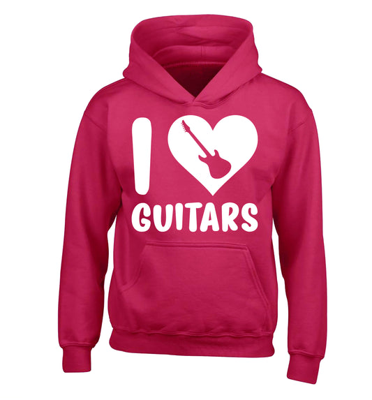 I love guitars children's pink hoodie 12-14 Years