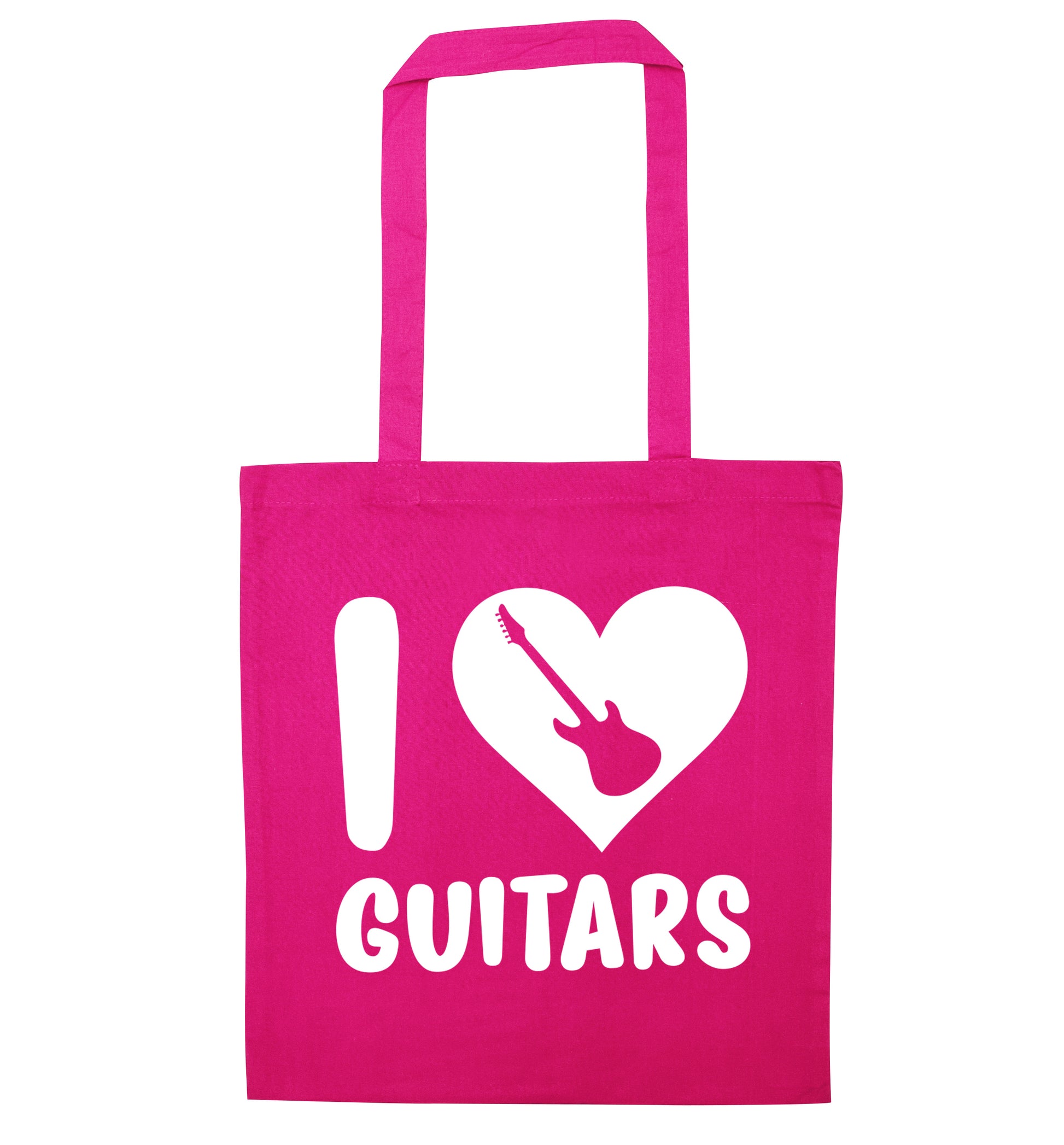 I love guitars pink tote bag