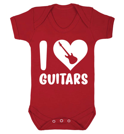 I love guitars Baby Vest red 18-24 months