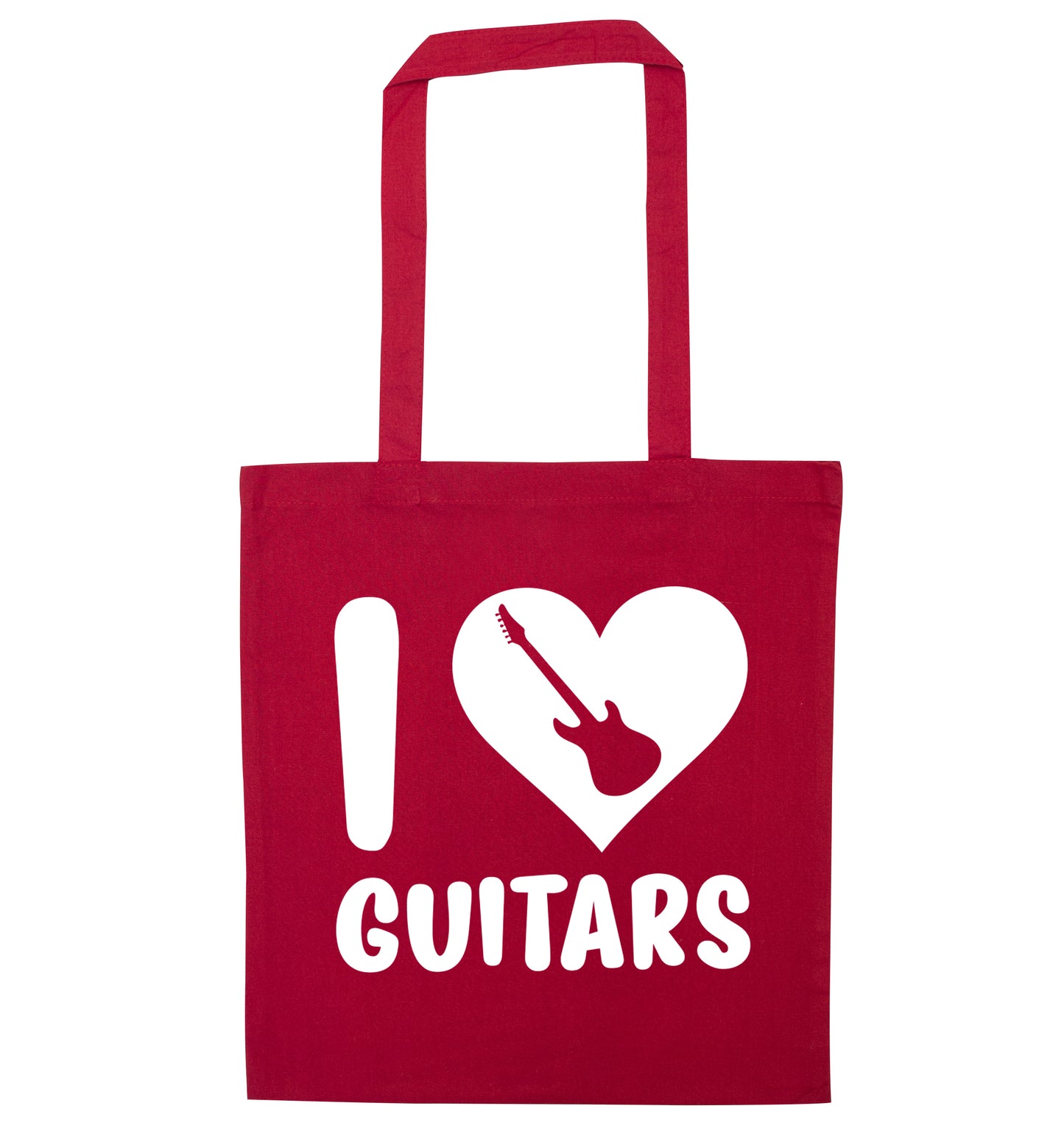 I love guitars red tote bag