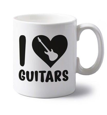 I love guitars left handed white ceramic mug 