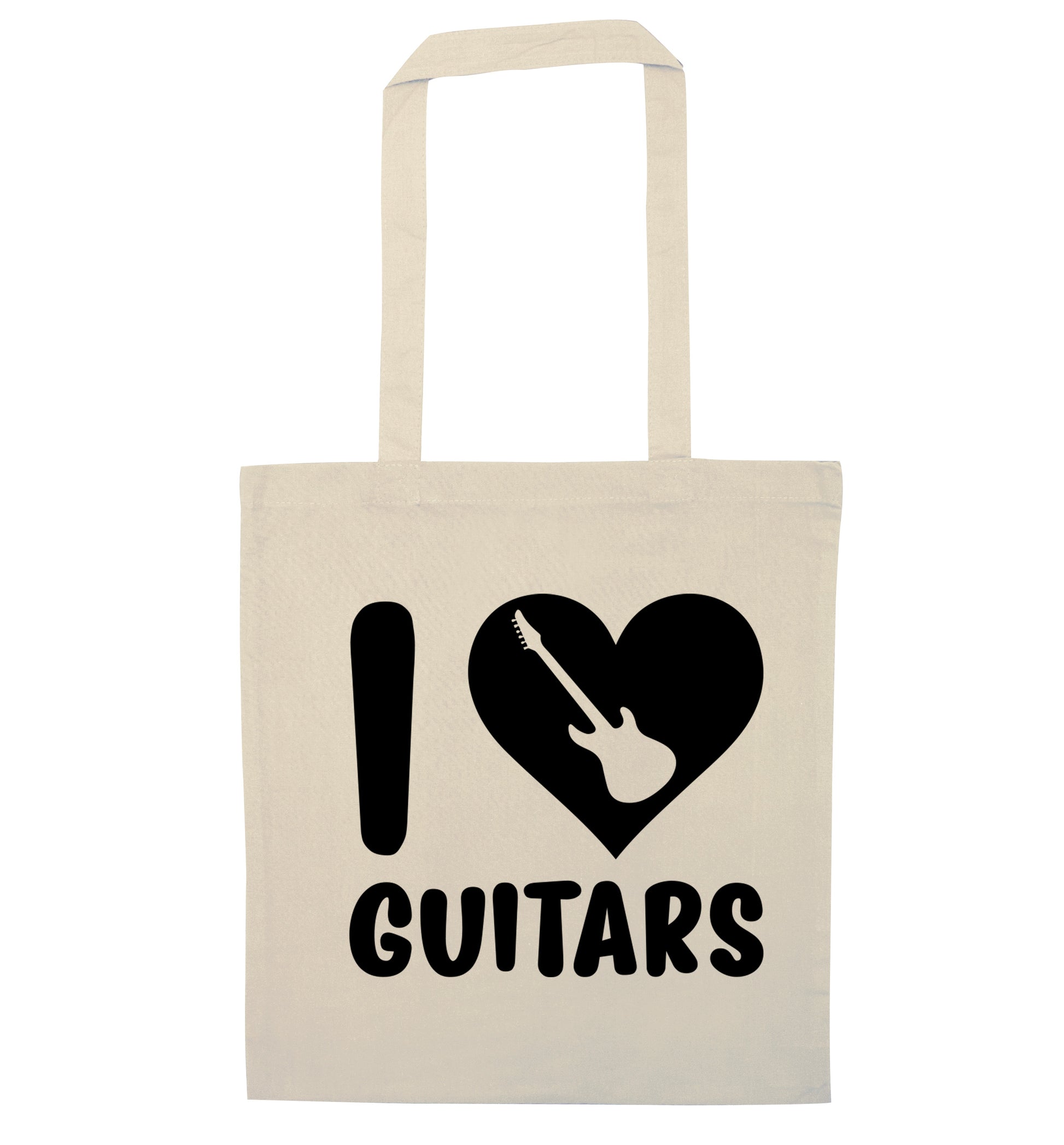I love guitars natural tote bag