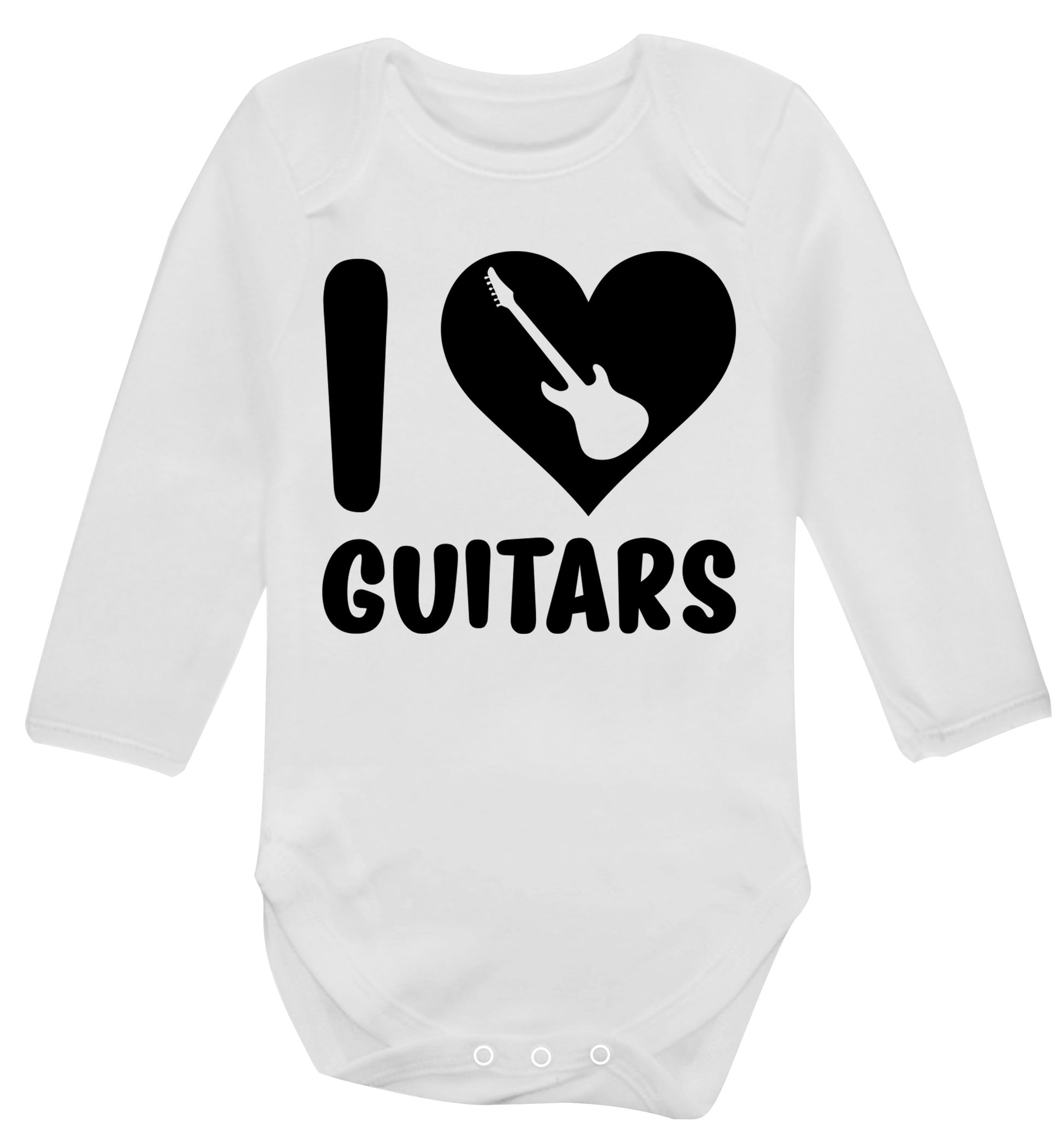 I love guitars Baby Vest long sleeved white 6-12 months