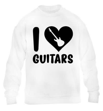 I love guitars children's white sweater 12-14 Years