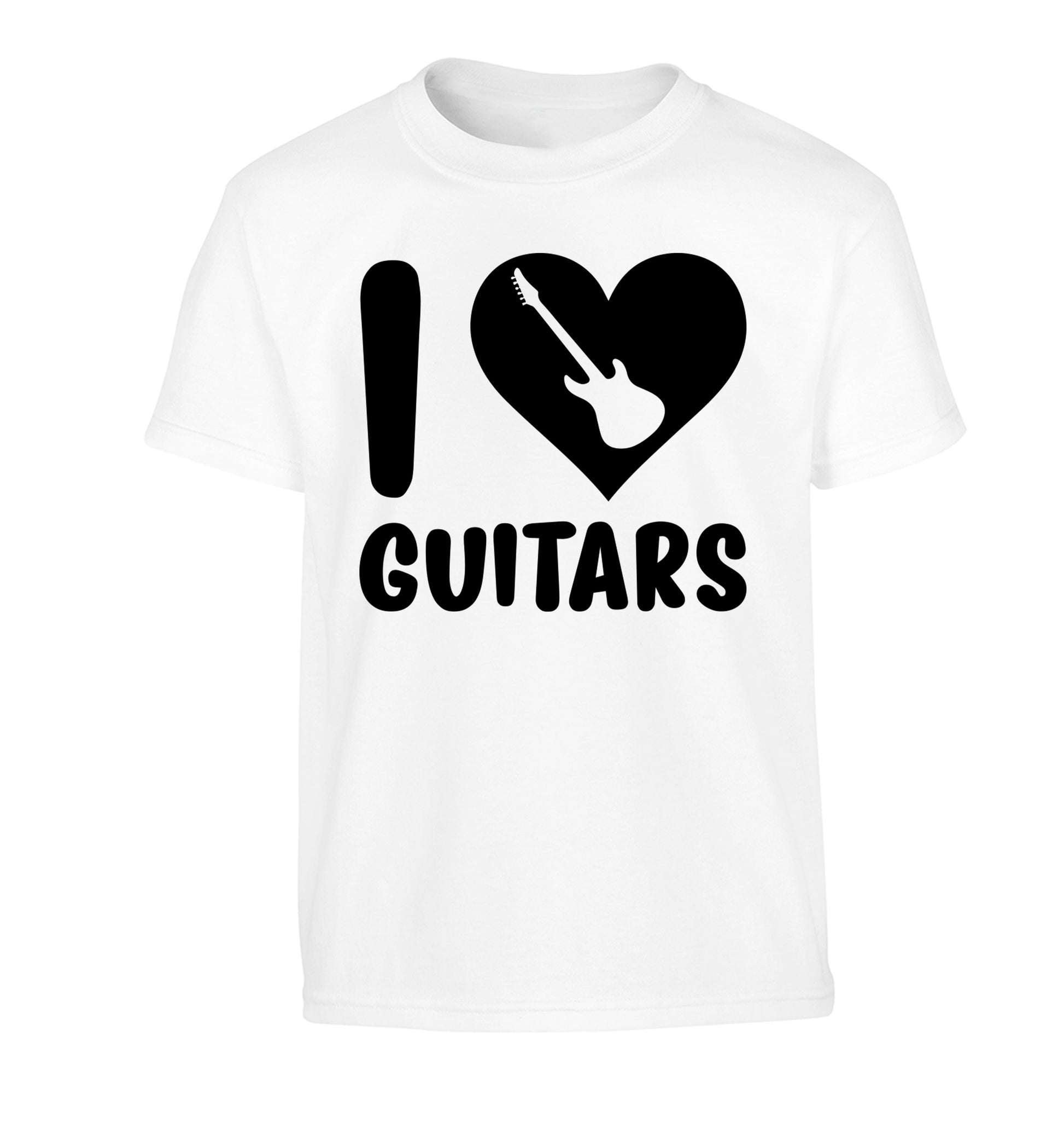 I love guitars Children's white Tshirt 12-14 Years