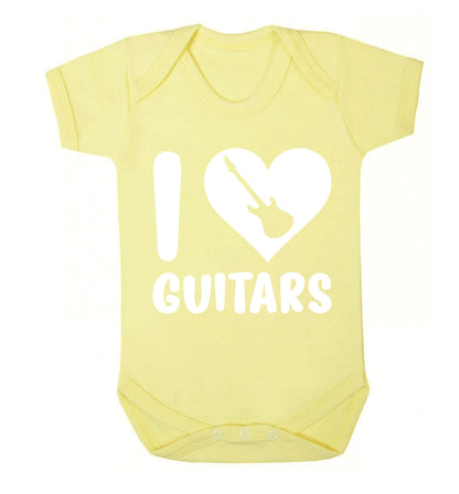 I love guitars Baby Vest pale yellow 18-24 months