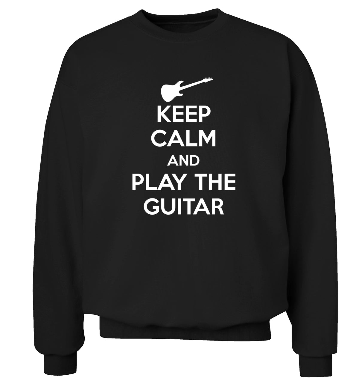 Keep calm and play the guitar Adult's unisex black Sweater 2XL