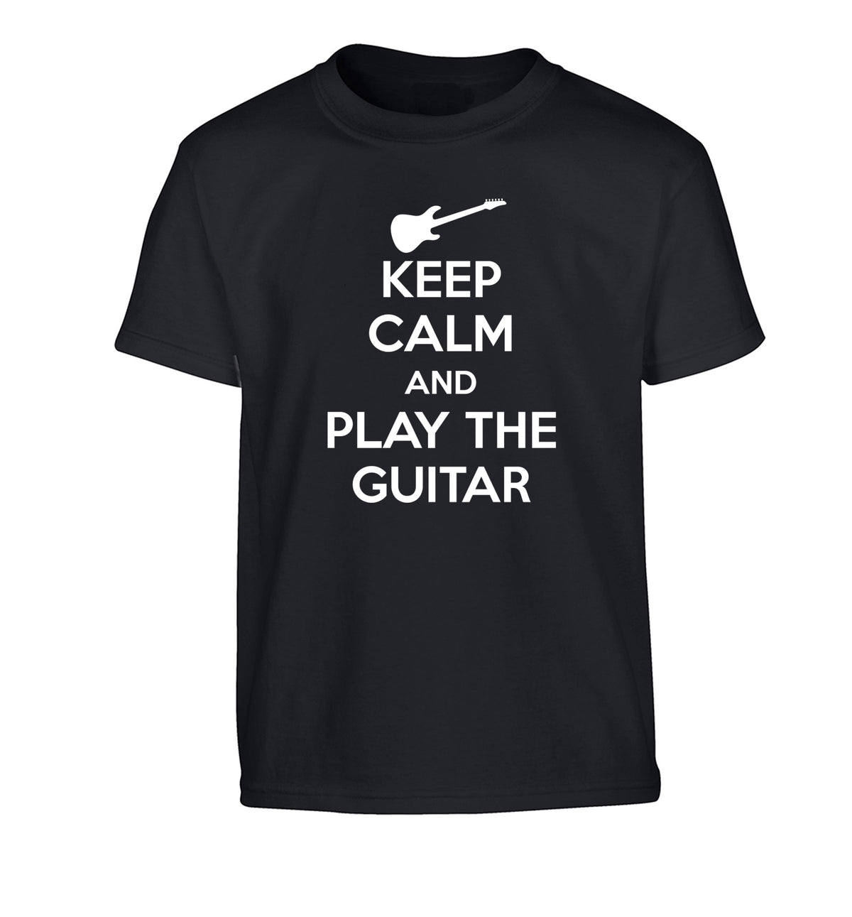 Keep calm and play the guitar Children's black Tshirt 12-14 Years
