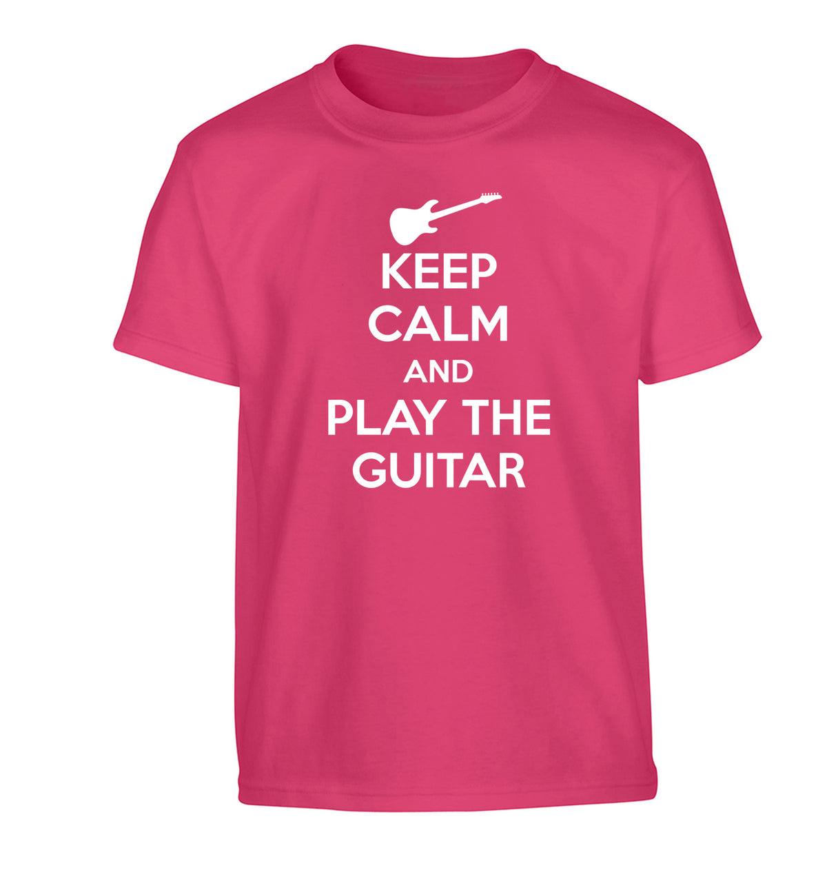 Keep calm and play the guitar Children's pink Tshirt 12-14 Years
