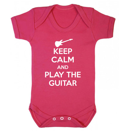 Keep calm and play the guitar Baby Vest dark pink 18-24 months