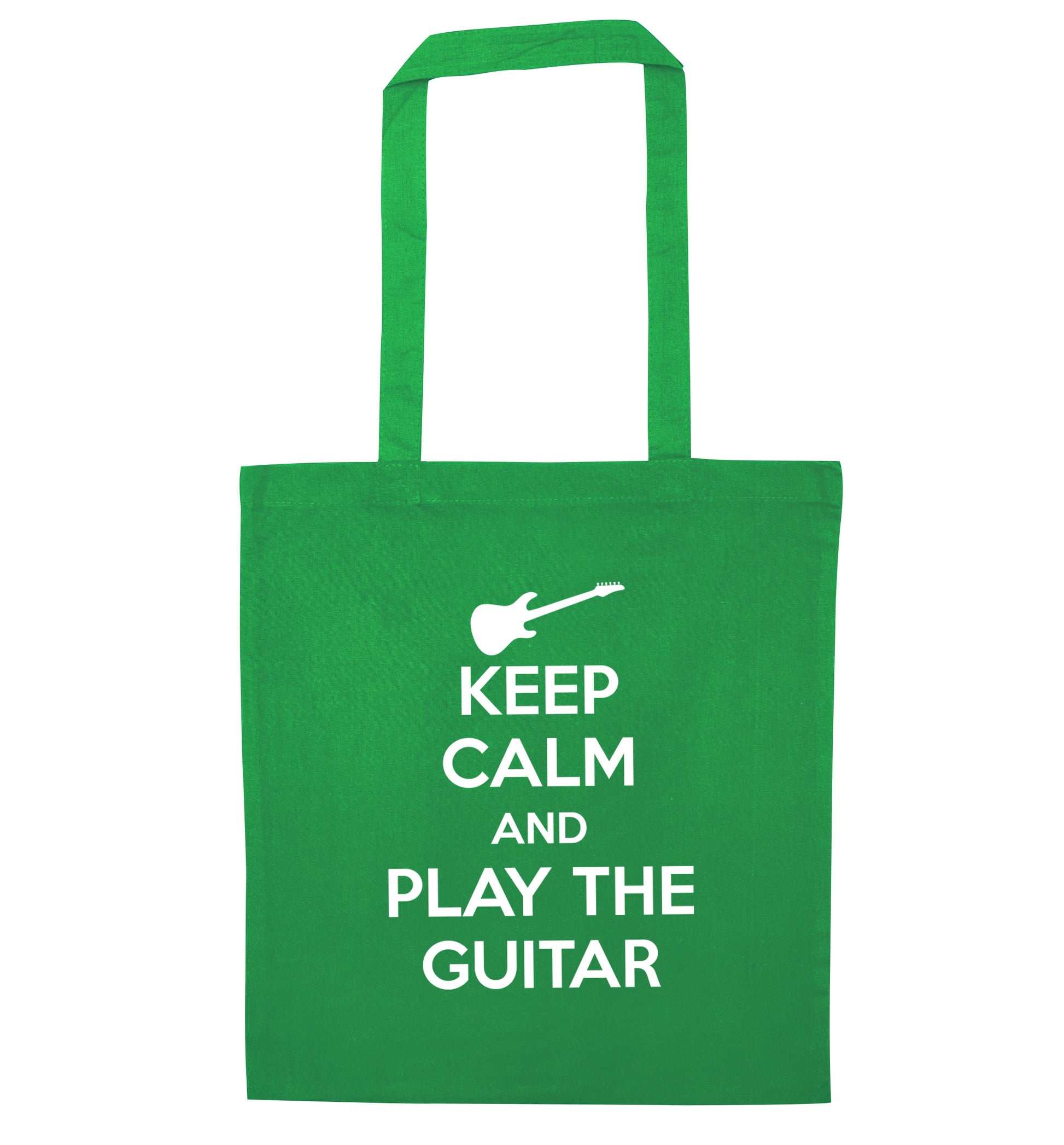 Keep calm and play the guitar green tote bag