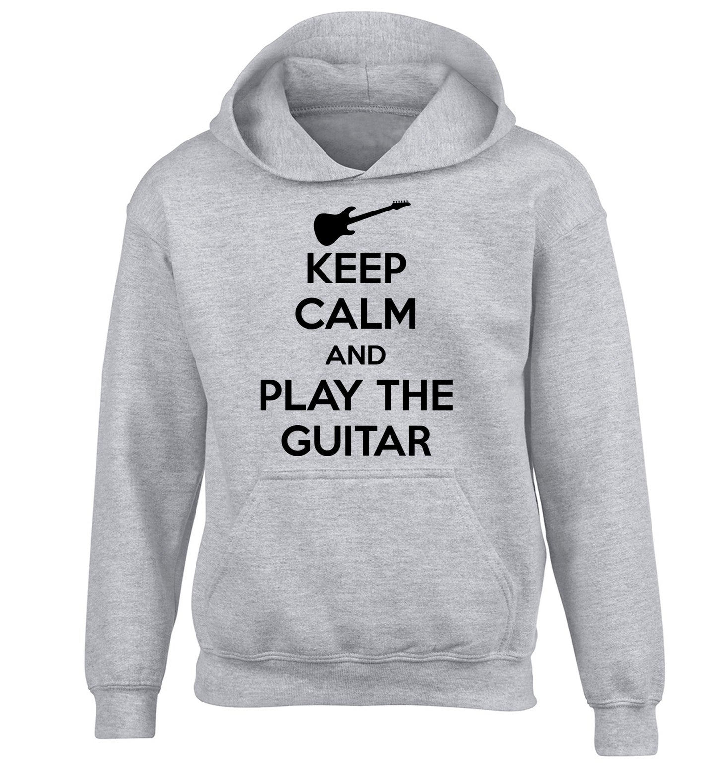 Keep calm and play the guitar children's grey hoodie 12-14 Years