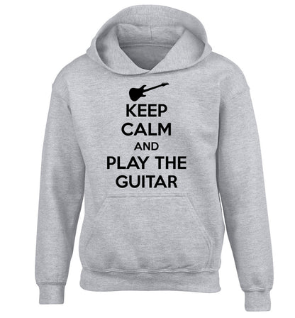 Keep calm and play the guitar children's grey hoodie 12-14 Years