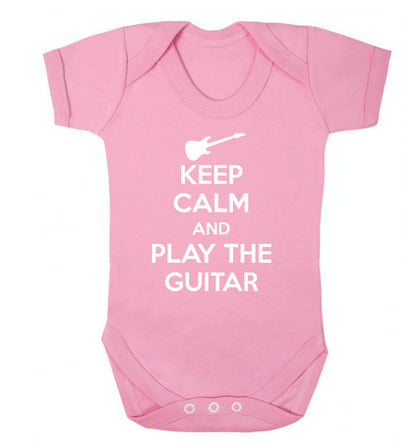 Keep calm and play the guitar Baby Vest pale pink 18-24 months