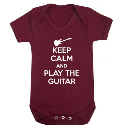 Keep calm and play the guitar Baby Vest maroon 18-24 months