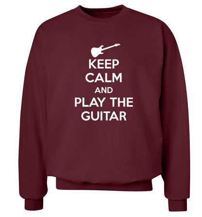 Keep calm and play the guitar Adult's unisex maroon Sweater 2XL