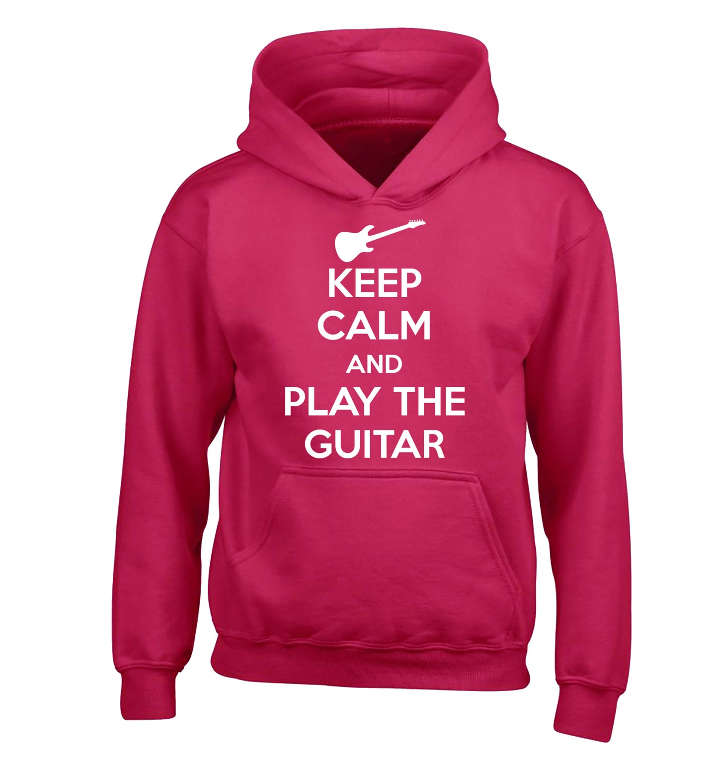 Keep calm and play the guitar children's pink hoodie 12-14 Years