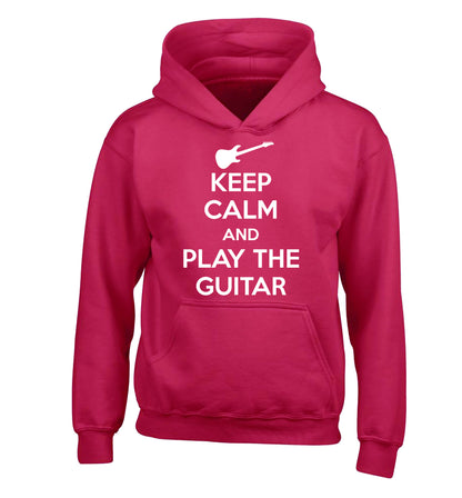 Keep calm and play the guitar children's pink hoodie 12-14 Years