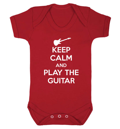 Keep calm and play the guitar Baby Vest red 18-24 months