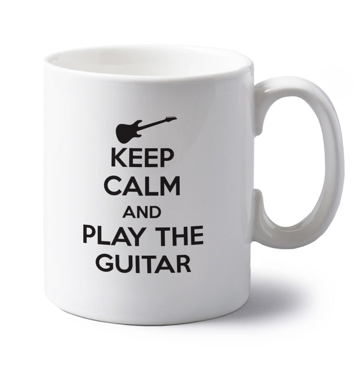 Keep calm and play the guitar left handed white ceramic mug 