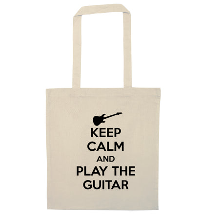 Keep calm and play the guitar natural tote bag