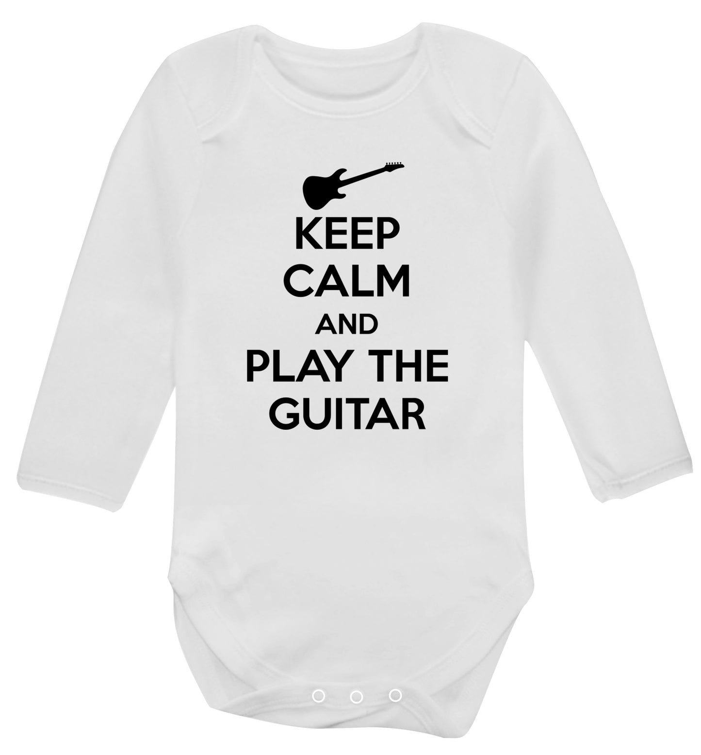 Keep calm and play the guitar Baby Vest long sleeved white 6-12 months