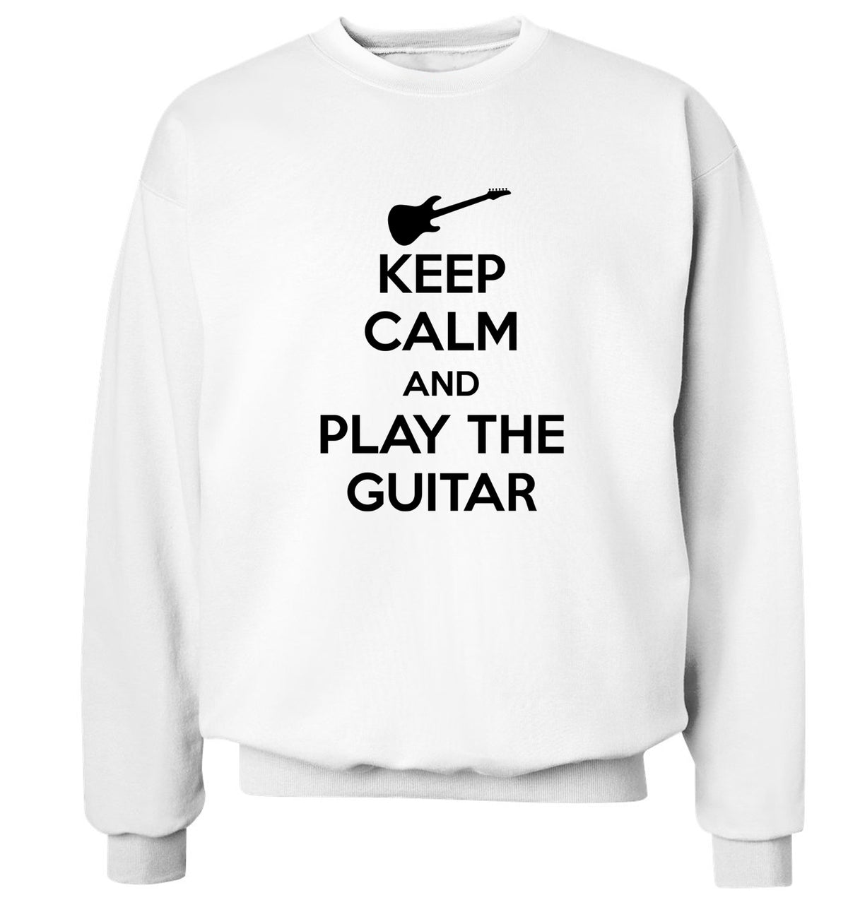 Keep calm and play the guitar Adult's unisex white Sweater 2XL