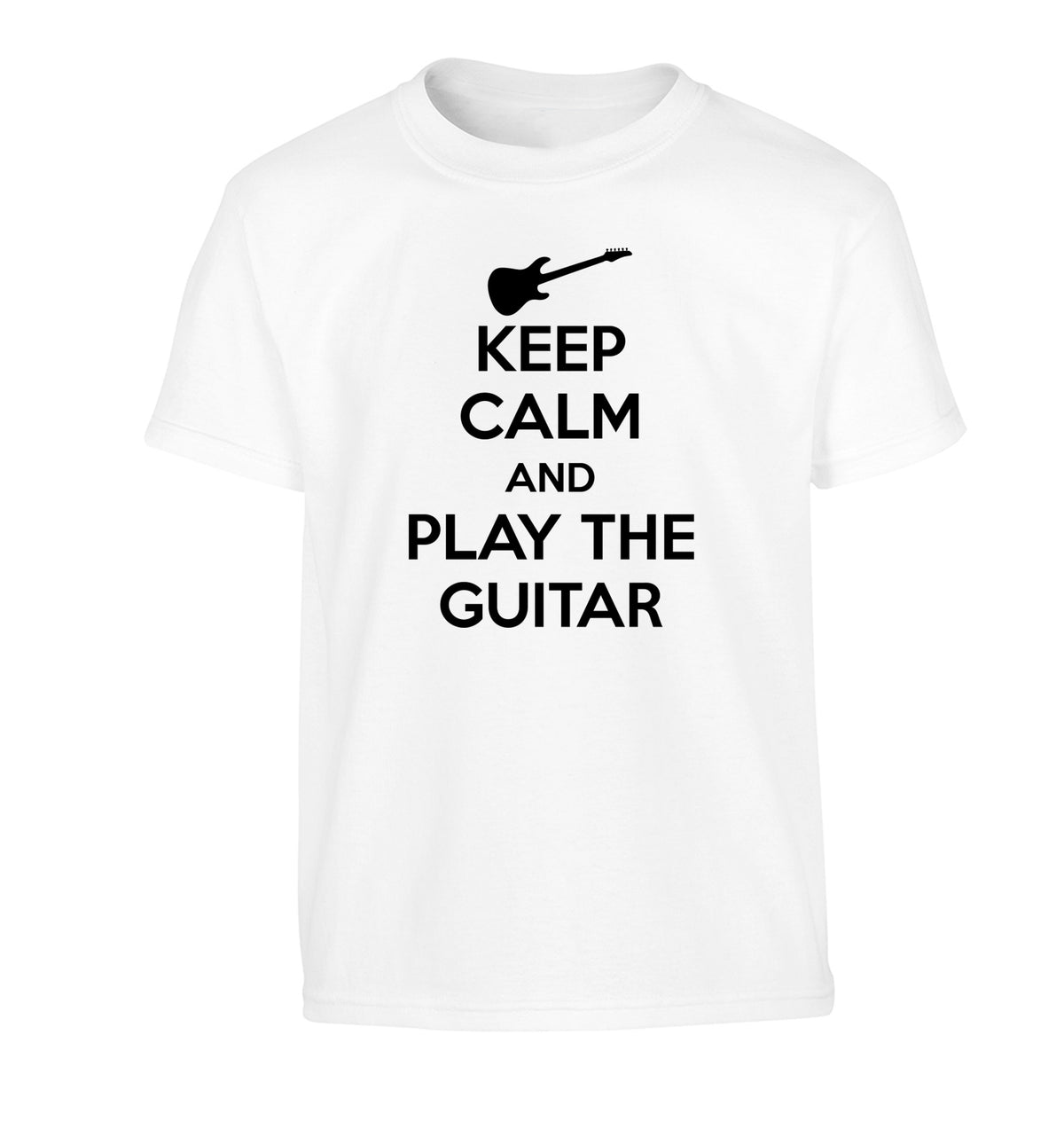 Keep calm and play the guitar Children's white Tshirt 12-14 Years