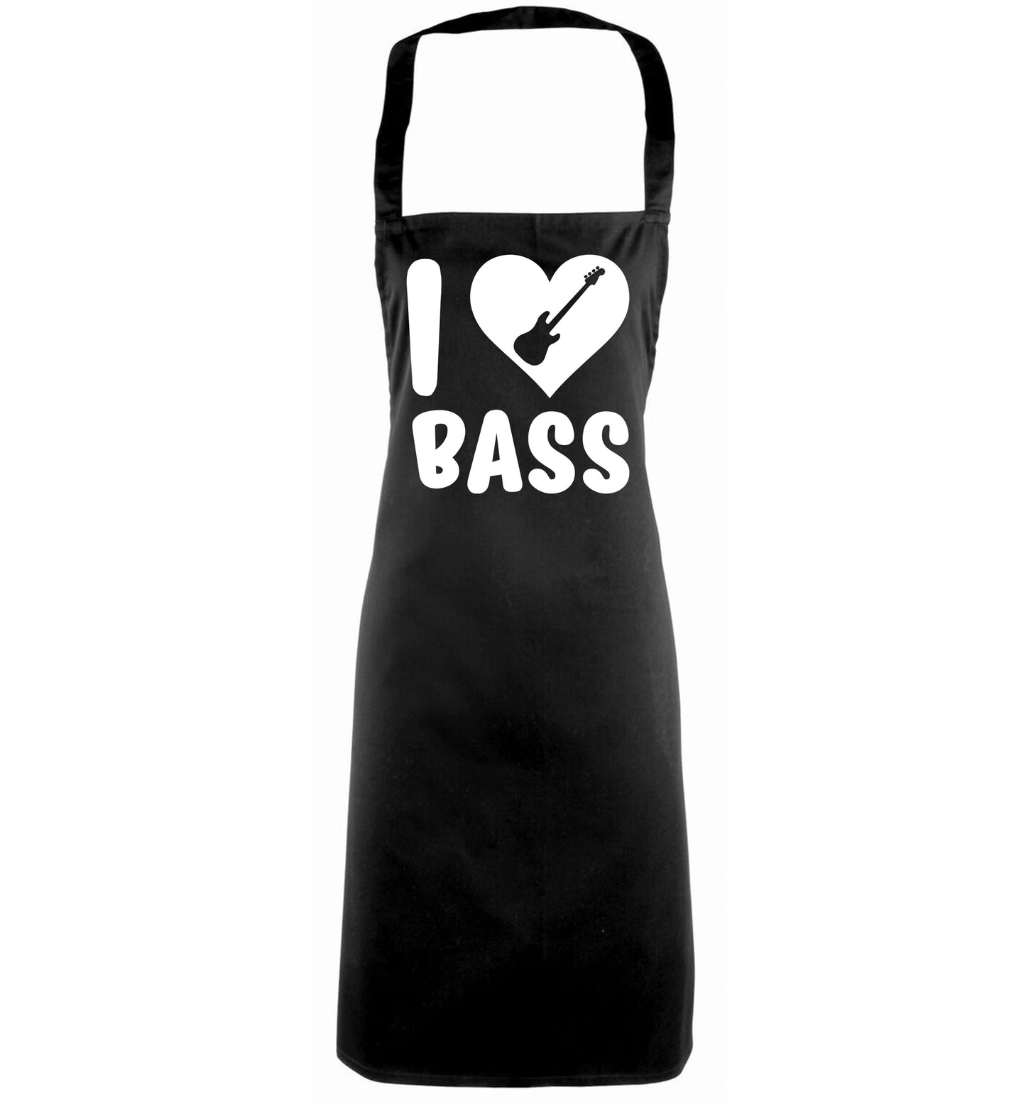 I love bass black apron