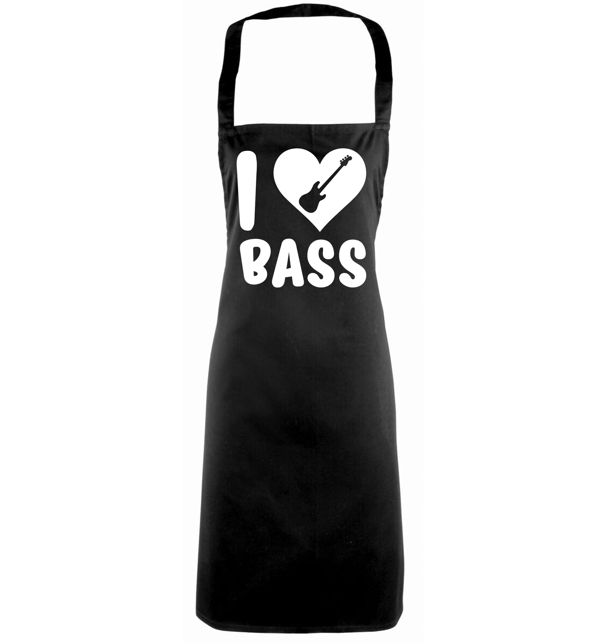 I love bass black apron
