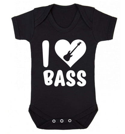 I love bass Baby Vest black 18-24 months