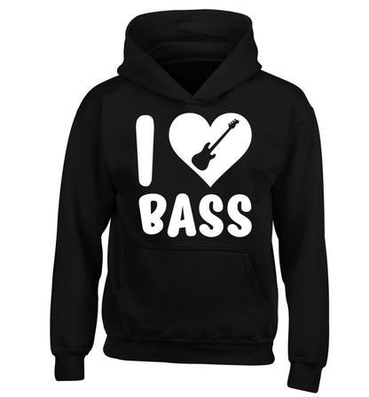 I love bass children's black hoodie 12-14 Years