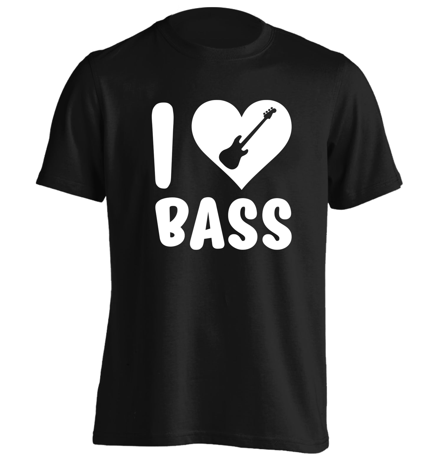 I love bass adults unisex black Tshirt 2XL
