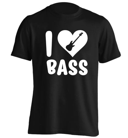 I love bass adults unisex black Tshirt 2XL