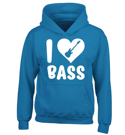 I love bass children's blue hoodie 12-14 Years