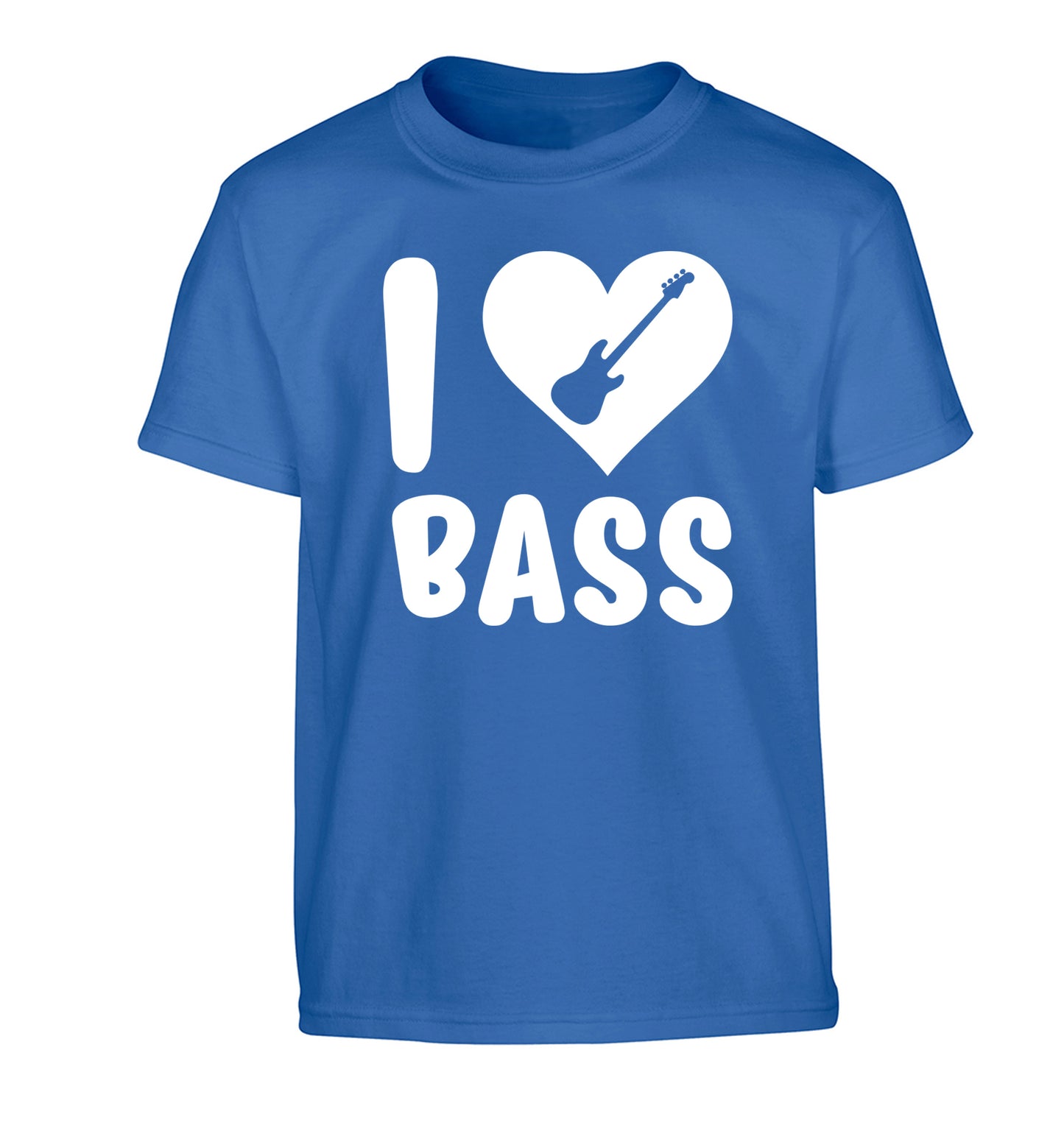 I love bass Children's blue Tshirt 12-14 Years