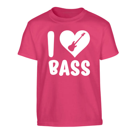 I love bass Children's pink Tshirt 12-14 Years