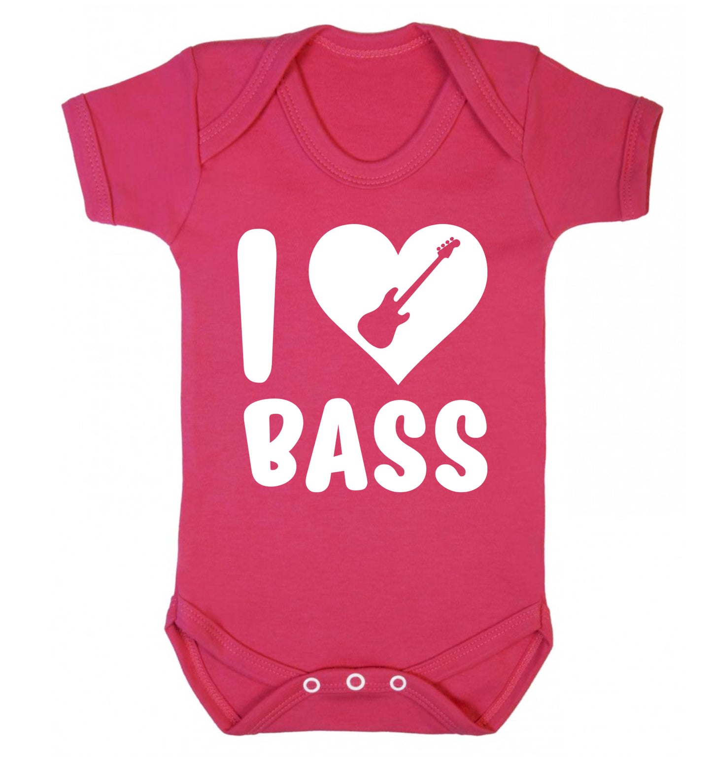 I love bass Baby Vest dark pink 18-24 months