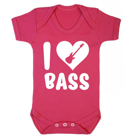I love bass Baby Vest dark pink 18-24 months