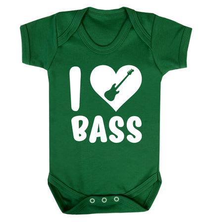 I love bass Baby Vest green 18-24 months