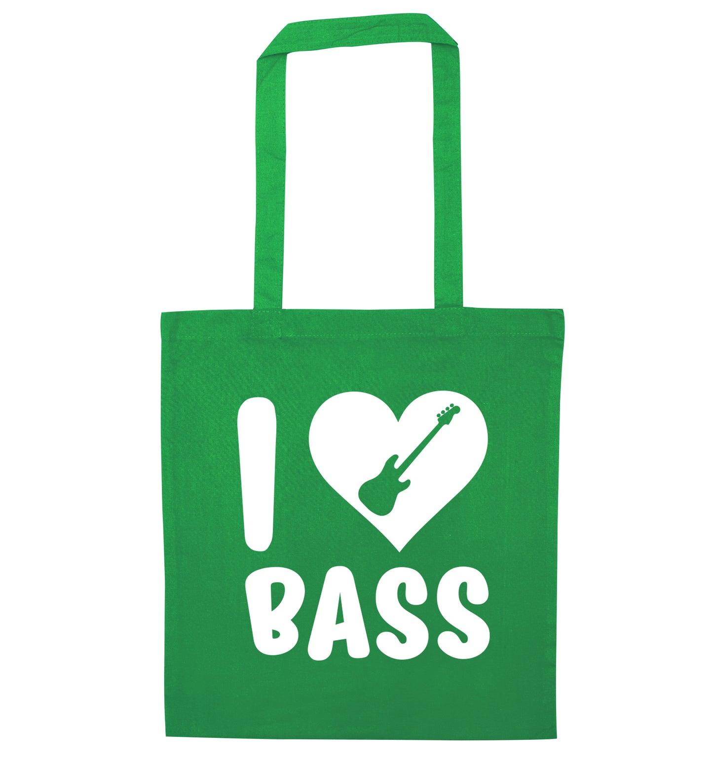 I love bass green tote bag
