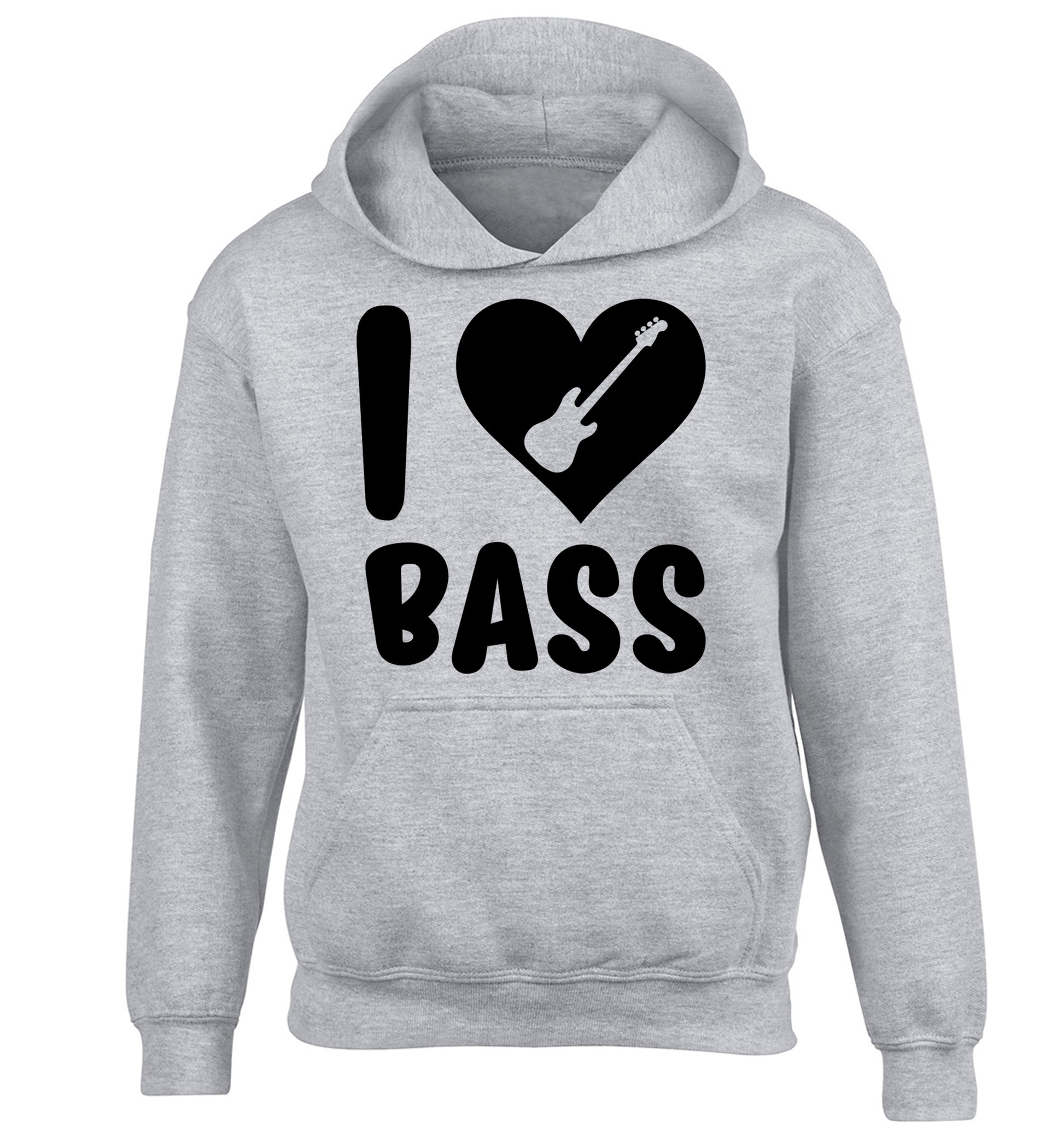 I love bass children's grey hoodie 12-14 Years