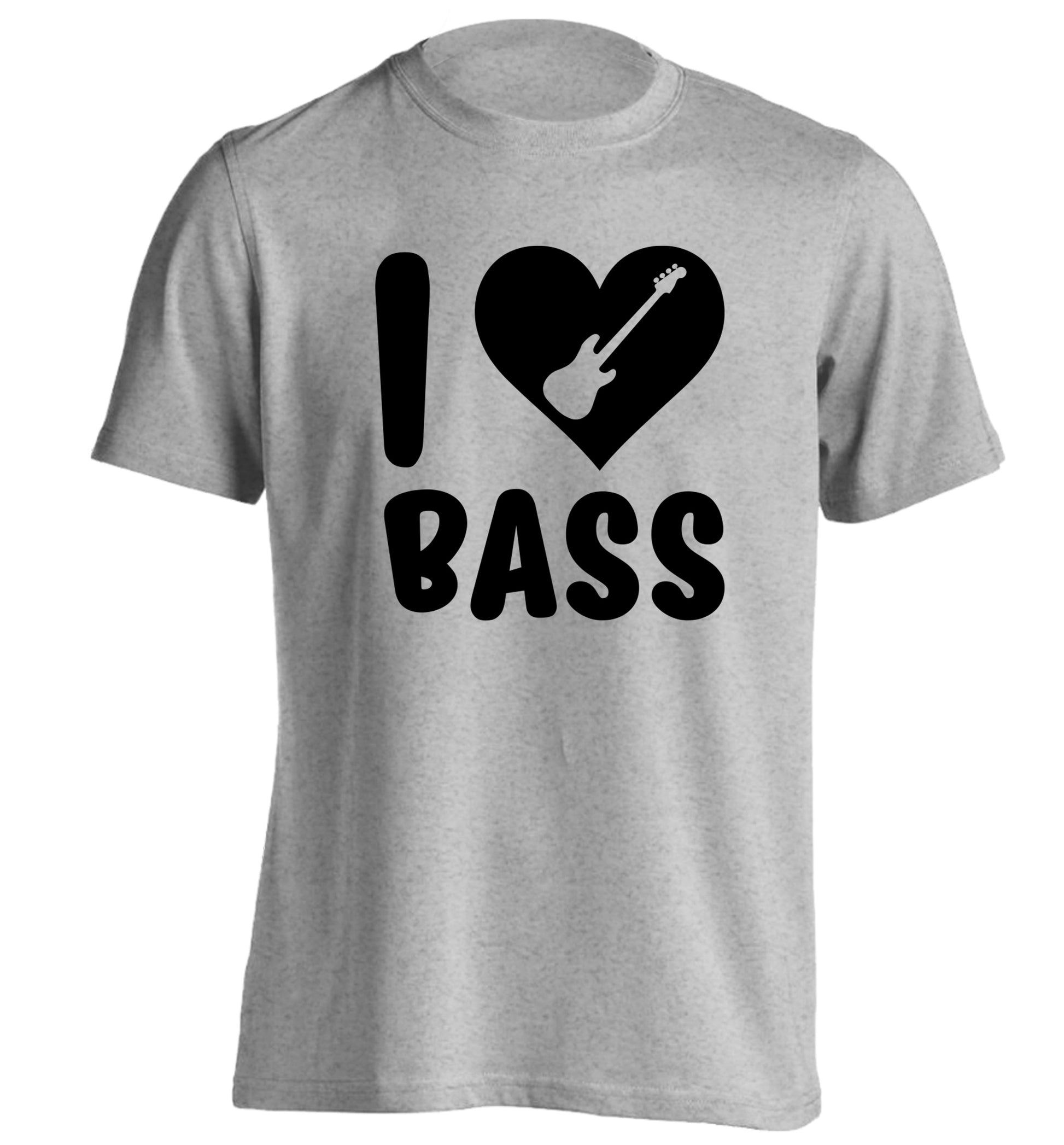 I love bass adults unisex grey Tshirt 2XL