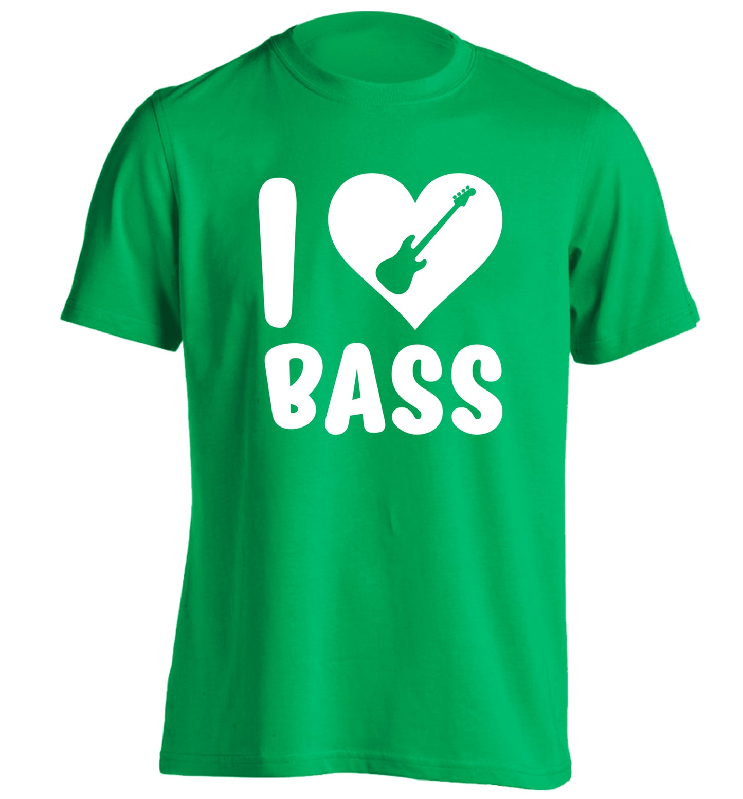 I love bass adults unisex green Tshirt 2XL