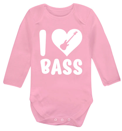 I love bass Baby Vest long sleeved pale pink 6-12 months