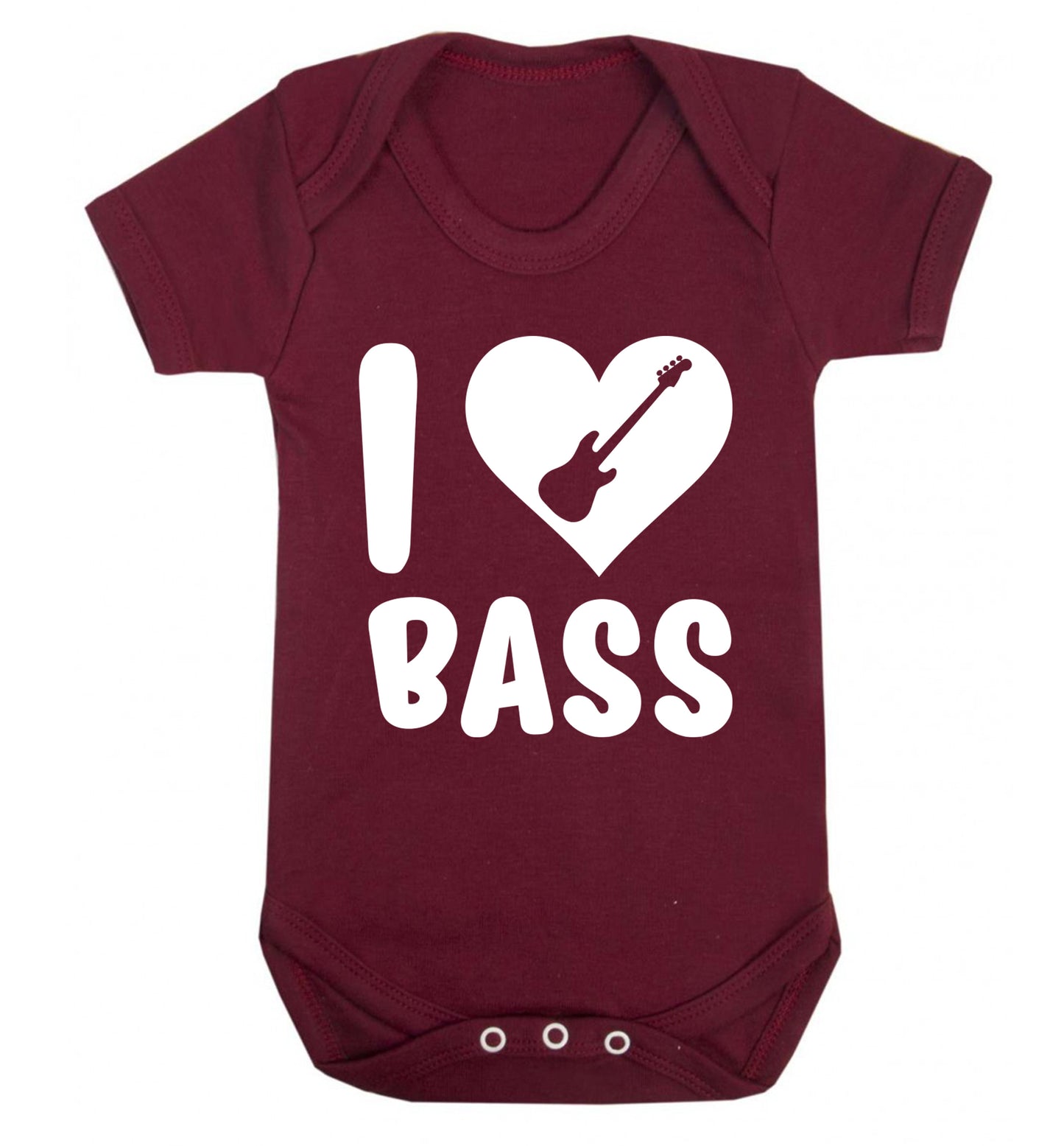 I love bass Baby Vest maroon 18-24 months