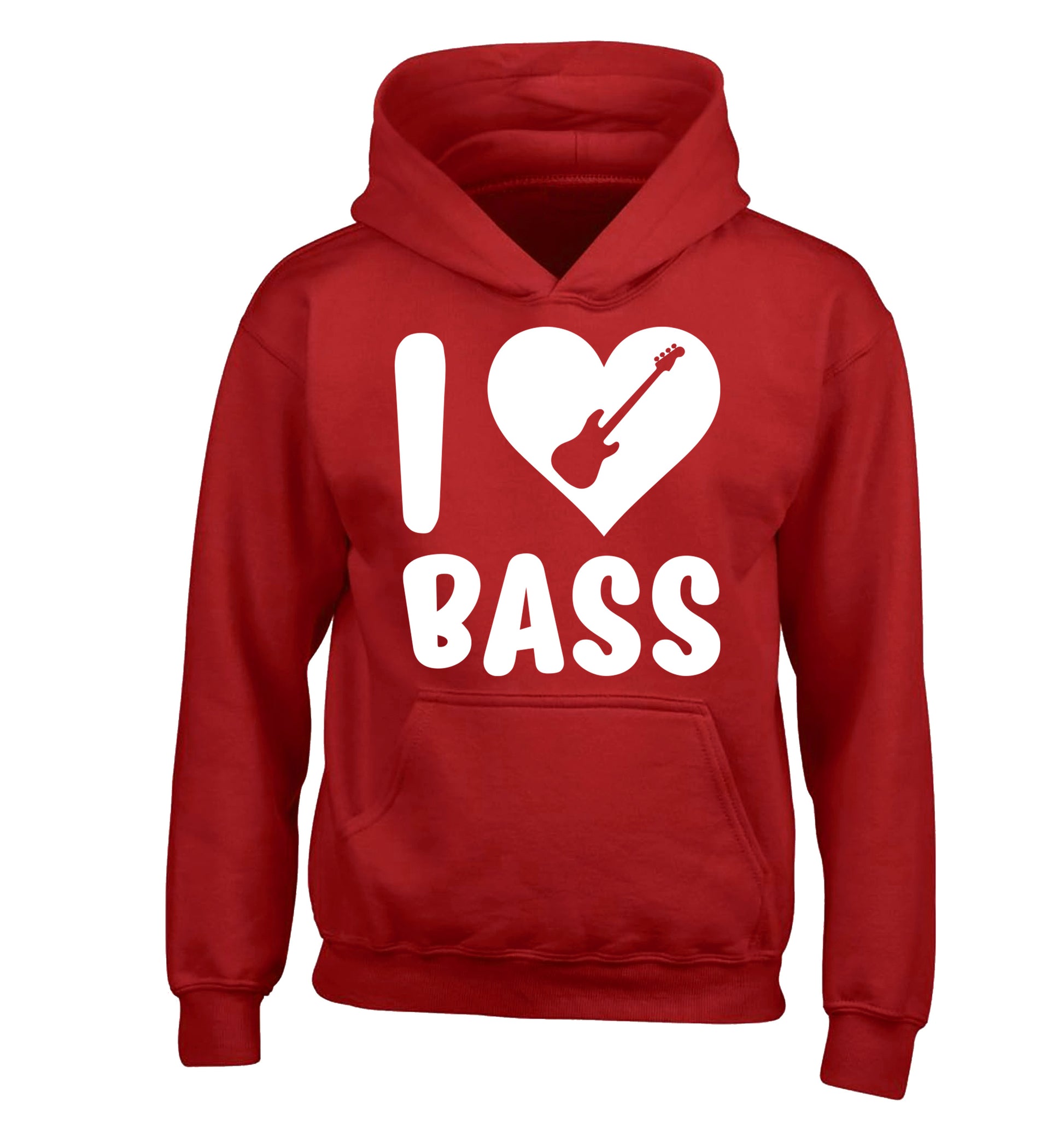 I love bass children's red hoodie 12-14 Years