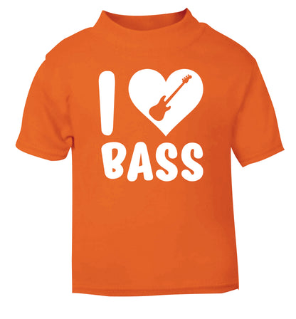 I love bass orange Baby Toddler Tshirt 2 Years