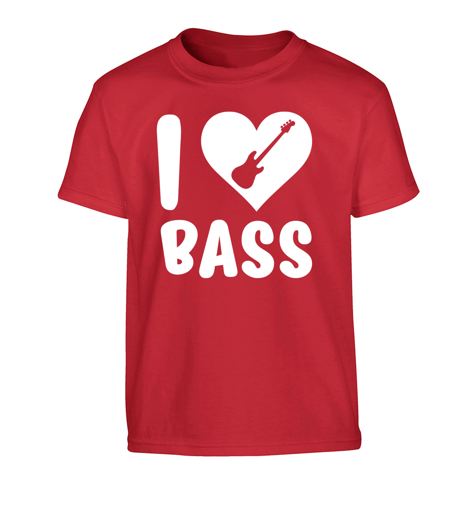 I love bass Children's red Tshirt 12-14 Years