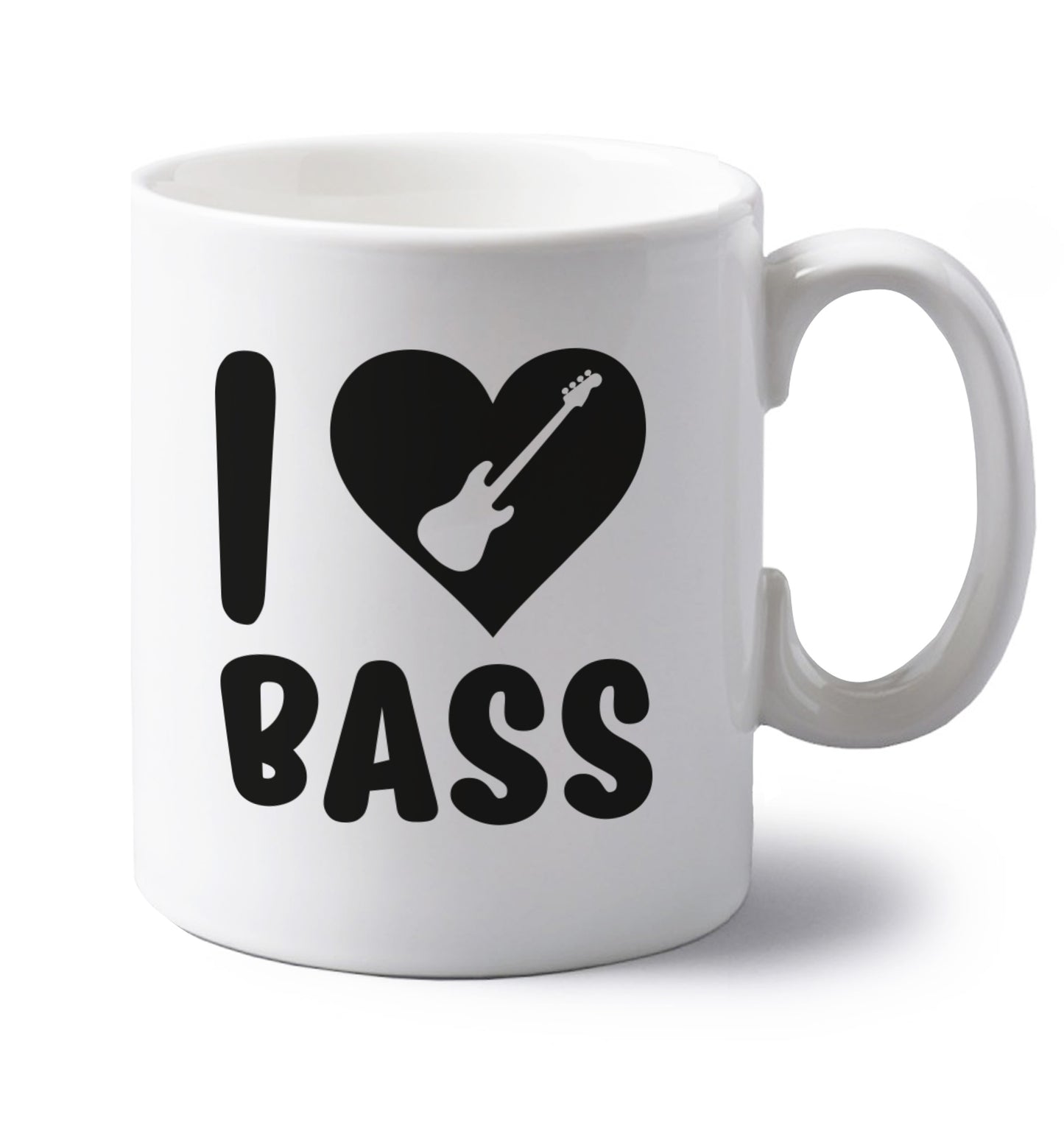 I love bass left handed white ceramic mug 